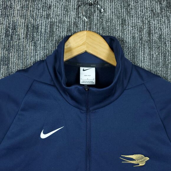 Nike Mens L Dri Fit Blue Pullover Qtr 1/4 Zip Dry Fit Sweater Martell Cognac NWT - Picture 7 of 16